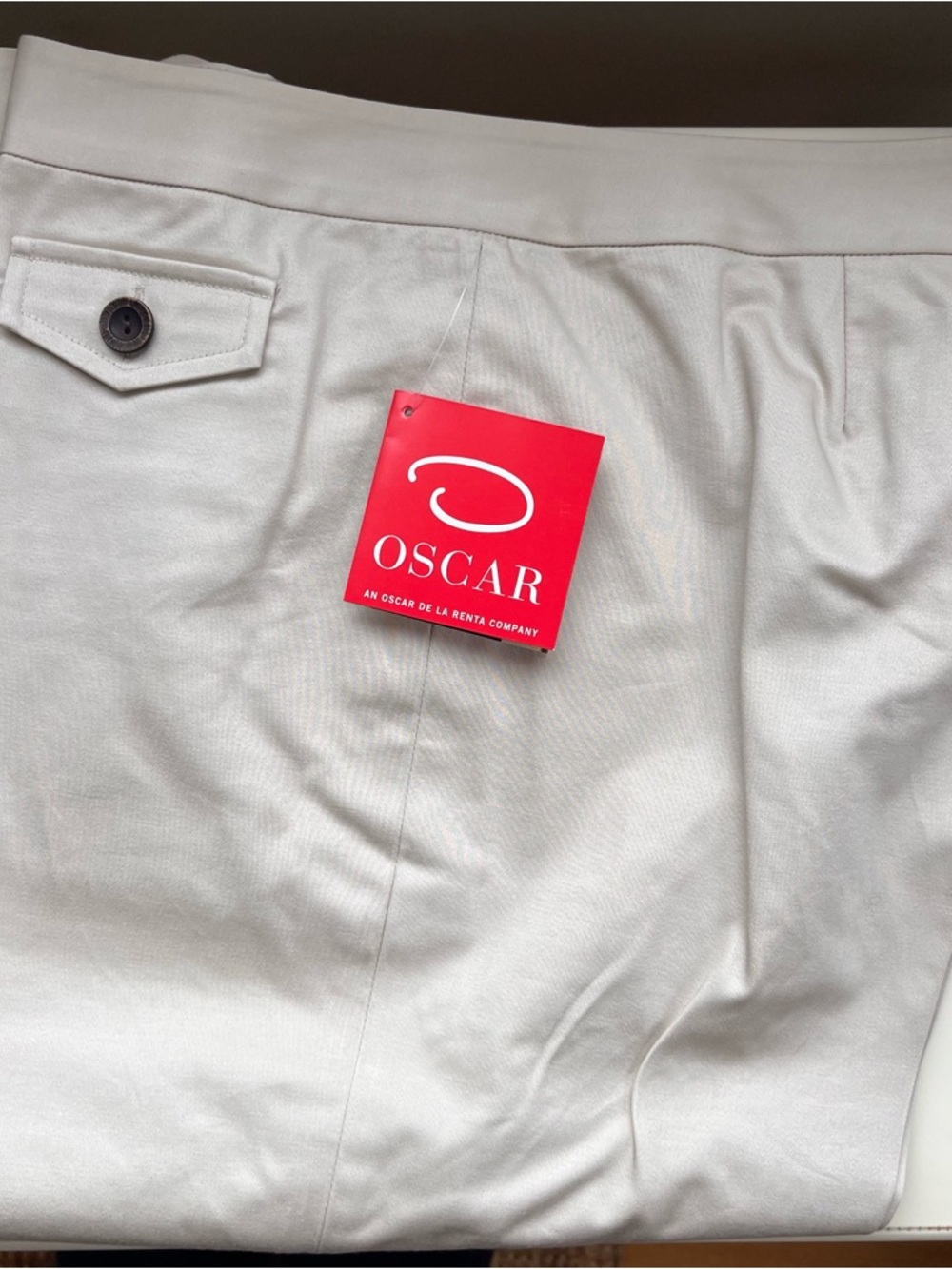 Oscar de la Renta Khaki Bermuda Shorts with Pocket Detail